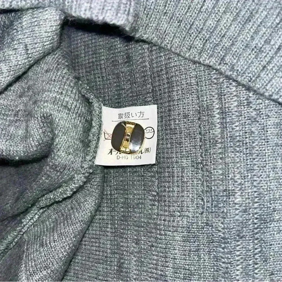 Long-Sleeve Striped Button-Through Wool Sweater Polo Golden Eagle Brand Size L - Picture 11 of 12